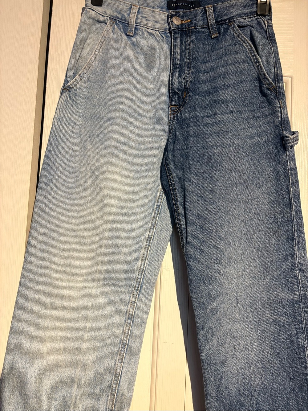 Aeropostale 90’s Baggy Two-Tone Blue wide leg Jeans - Picture 3 of 7